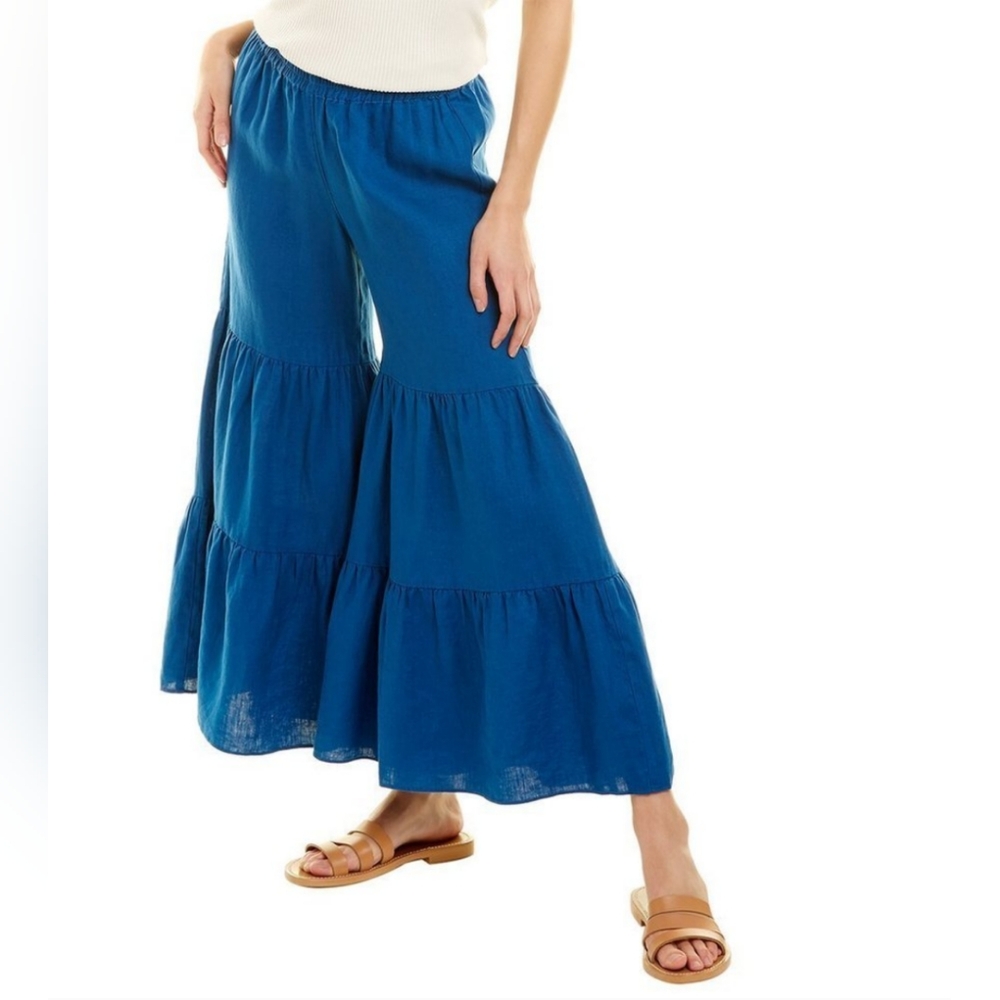 Trina Turk Out Of Office Chill Out 100% Linen Pants SZ-L